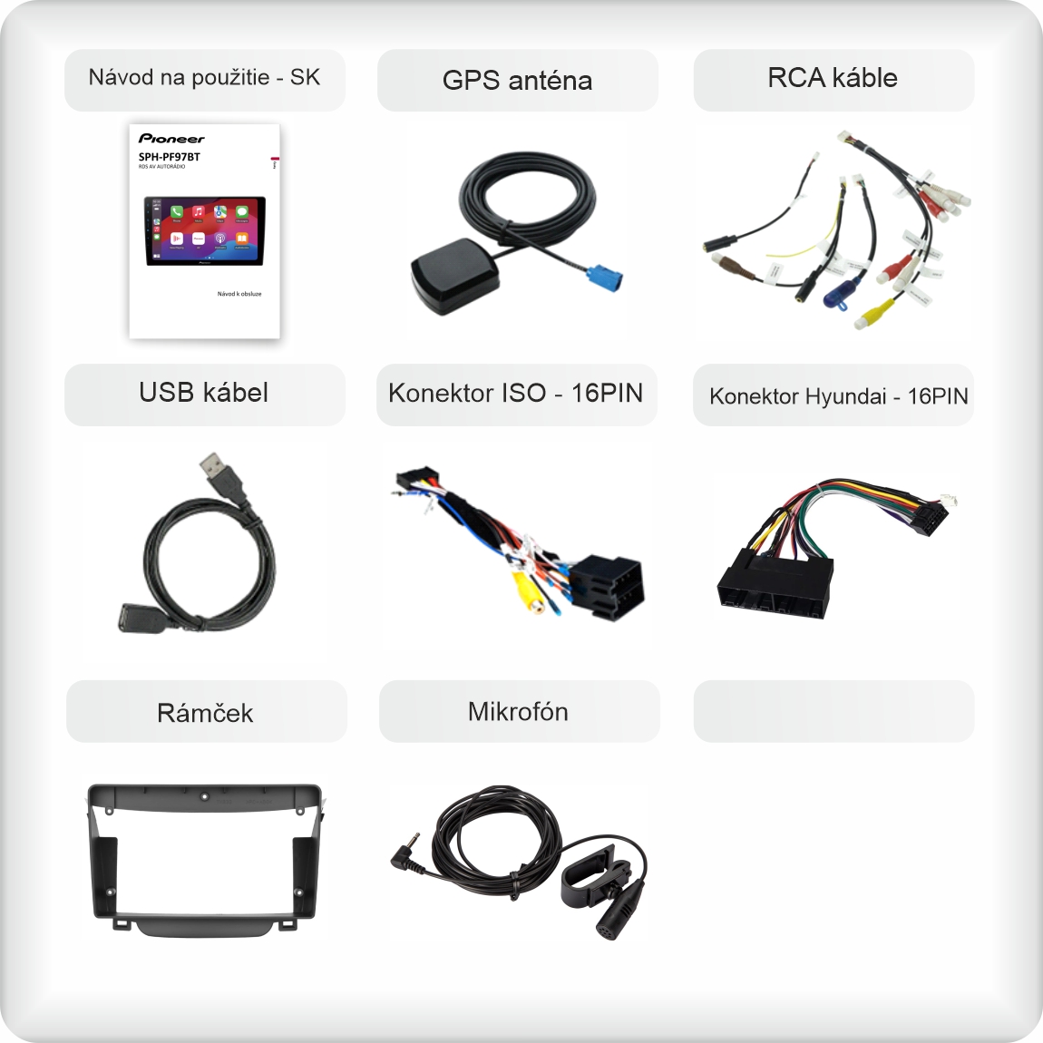 SK příslušenství pro autorádio Pioneer SPH - PF97BT pro hyundai i30 carplay a android auto evtech_cz_1